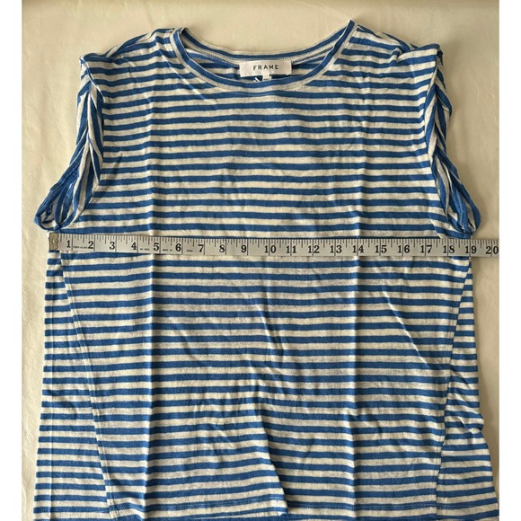 FRAME Roll Cuff Organic Linen Muscle in Jet Stream Multi Size M - Picture 10 of 11